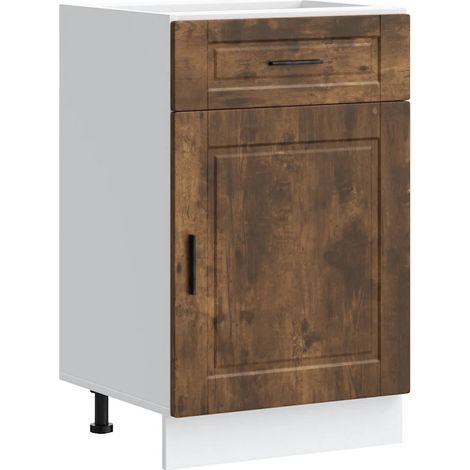 Armoire de cuisine portative avec pieds réglables 50 x 46 x 81,5 cm en bois d'ingénierie chêne fumé (1/5)