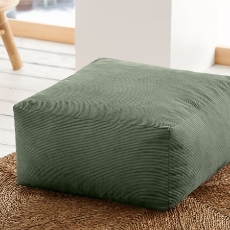SACASA - Pouf carré velours vert sauge Désert - 50x50 cm