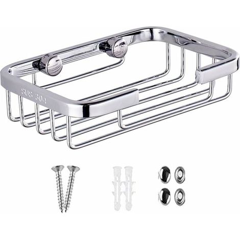 ZVD Jabonera resistente de acero inoxidable 304, bandeja de jabón de pared, dispensador de jabón de ducha, soporte para esponja para baño y cocina. (1/4)