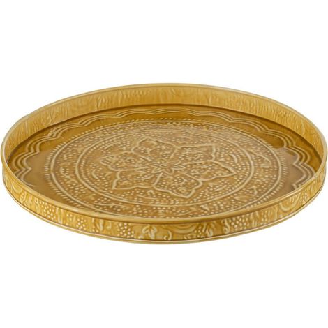 Plateau de Service Déco "Sévilla" 35cm Ocre (1/4)