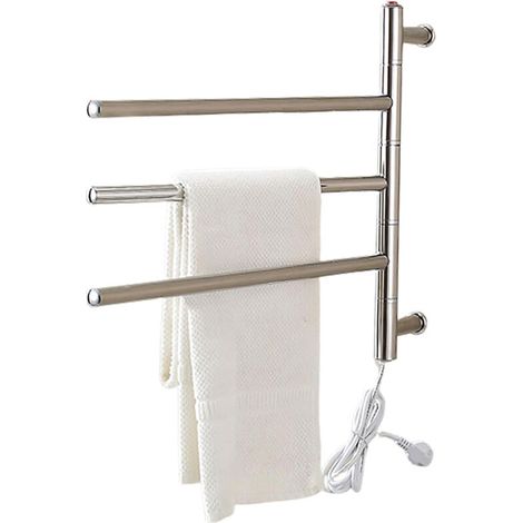 – Stainless steel electric towel warmer – Constant temperature 55°C – 180° rotation – Heats up in 5 minutes (1/5)