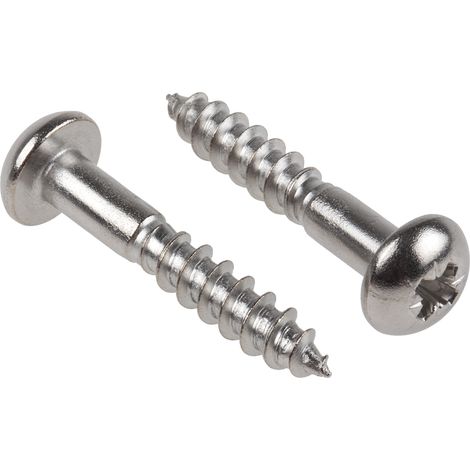 Vis à bois, 5mm, tête Ronde 30mm, en Acier Inoxydable A2 304 ( Prix pour Sachet de 50 )