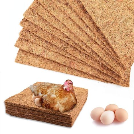 Lot de 10 Disque de Paillage Coco,Tapis Coco pour Plante Poules, pour Pondoirs et Doublures Réutilisables pour Poulaillers Nids (1/5)