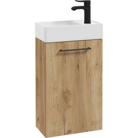 kielle Vega - Armario con lavabo, 40x68x22 cm, roble dorado 50018S41 (1/2)