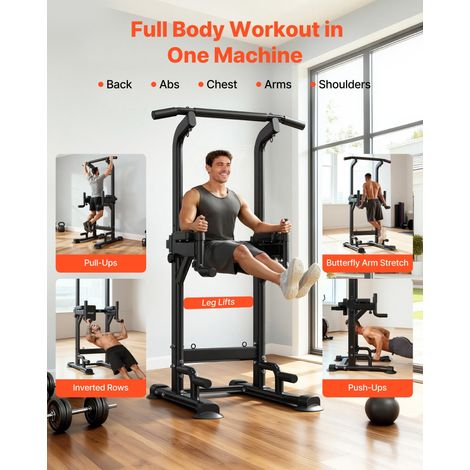 Barre de Traction Autoportante Capacité 150 kg, Chaise Romaine Hauteur Réglable sur 12 Niveaux et Dossier sur 4 Niveaux, Tour de Mu… (1/5)
