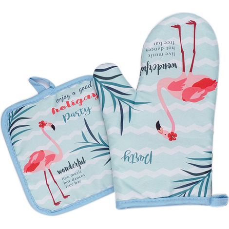 Gants de cuisine épais résistants à la chaleur pour four, micro-ondes, plaque de cuisson - Accessoires de pâtisserie et cuisson, lot de 2 (1/5)
