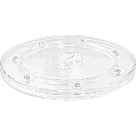 Lot de tourne-disque acrylique Lazy Susan, plateau rotatif 15 cm, base pivotante transparente pour porte-épices, table, gâteau, cuisine, décoration de salle de bains (1/5)