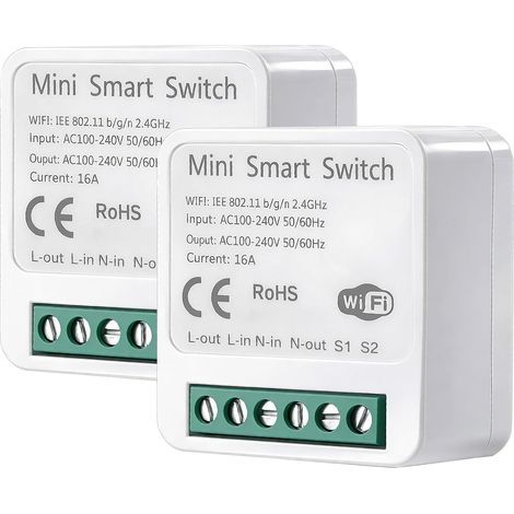 interruttori intelligenti, interruttori WIFI fai-da-te a 2,4 GHz per Google Home, Alexa, Echo, Smart Life, Tuya, interruttore WIFI intelligente con controllo vocale per una vita intelligente, richiede (1/5)