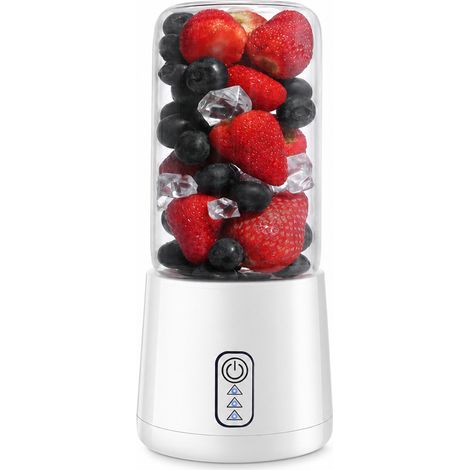 Blender portable USB rechargeable K3, 300 ml, gobelet en verre, 6 lames, sans couvercle, blanc ivoire (1/5)