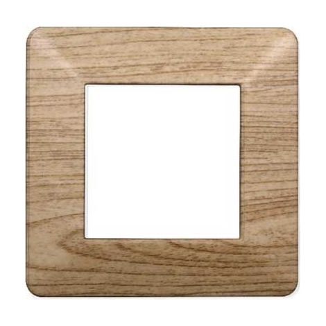 Plaque compatibles Vimar Plana 2 modules plastique couleur bois sombre Ettroit EV83205
