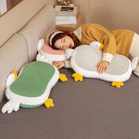 Coussin décoratif en mousse à mémoire de forme « ventre de chat », motif ventre d'oie, gris, à rebond lent. Coussin individuel en peluche. (1/5)