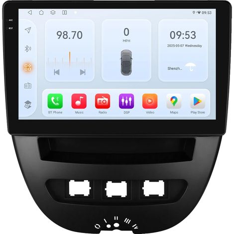 Autoradio multimediale con touchscreen, compatibile con modelli Peugeot, Citroën e Toyota dal 2005 al 2014, telecamera posteriore QS8 AIPRO. (1/2)