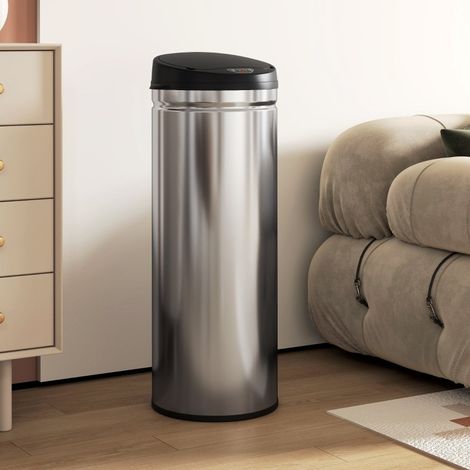 Sensor-Mülleimer 50 L mit Soft-Close aus Edelstahl OKMYHOME (1/4)