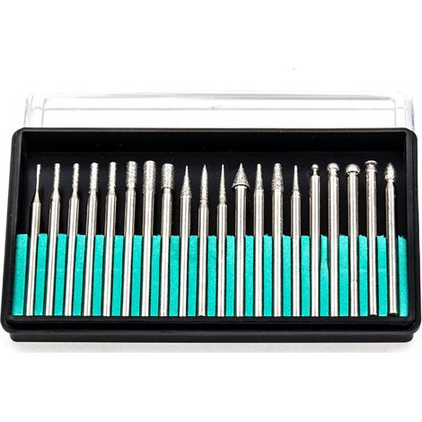 SET PUNTE 20pz DIAMANTE SMERIGLIATURA FRESATURA