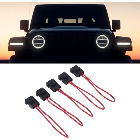 Ensemble de 5 porte-fusibles en ligne, porte-fusibles à lames à insertion droite avec couvercles, calibre de fil standard 14AWG, ATO/ATC, avec fusibles standard 15A. (1/5)