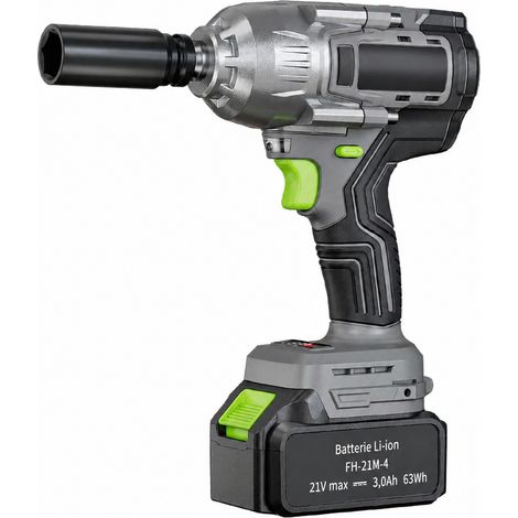 Clé à chocs sans fil 21 V nue, moteur sans balais, 600 Nm rechargeable 0 31,5 × 29 × 8,7 cm 2,83 kg – Livraison gratuite