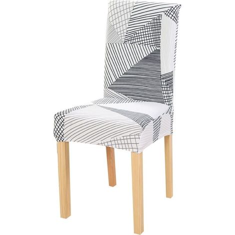 Housse de chaise élastique imprimée, 4 pièces, housse de chaise de salle à manger, maison, hôtel, bureau, quatre saisons, moka (1/4)