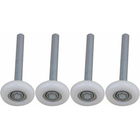 Satz mit 4 abgedichteten, kugelgelagerten Garagentorrollen aus Nylon mit 115-mm-Schaft