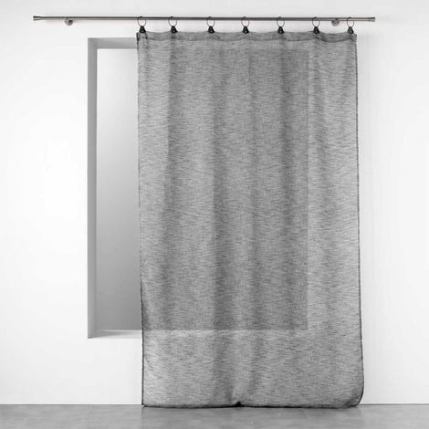 Rideau Voilage à Anneaux "Linka" 140x240cm Anthracite (1/3)