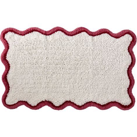 Tapis de bain festonné 100% coton tufté 50x80cm