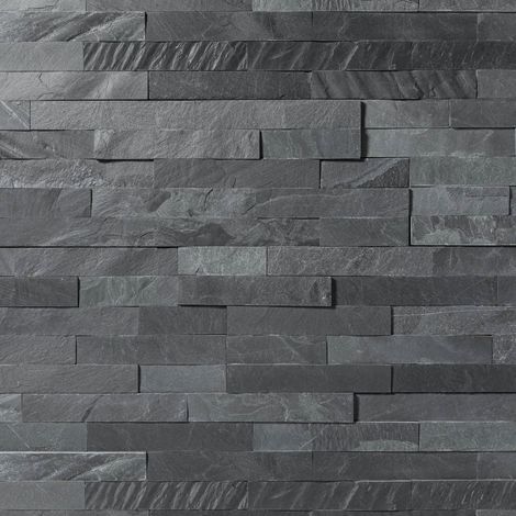 Pierre de parement Ardoise Noire 60x15 cm (plaque 60x15 soit 0,09 m²) - RO'MA NATURE (1/4)