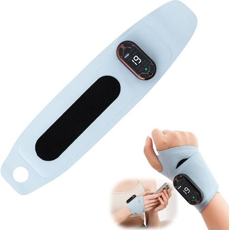 Masseur de poignet EMS rechargeable 8 modes 19 niveaux d'intensité, appareil de massage manuel stimulant pour soulager la douleur, appareil de massage sans fil pour la relaxation musculaire, le (1/5)