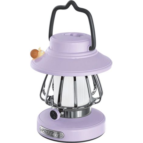 Lampe de camping, lampe de camping rétro rechargeable en métal, lampe rétro suspendue à piles, ampoule portable étanche pour tente d'extérieur. (1/5)