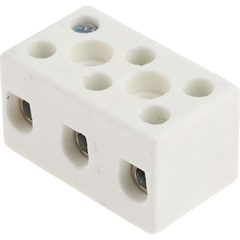 Bornier de raccordement RS PRO, 3 pôles , A visser, 10mm², 57A ( Prix pour Paquet de 5 ) (1/4)
