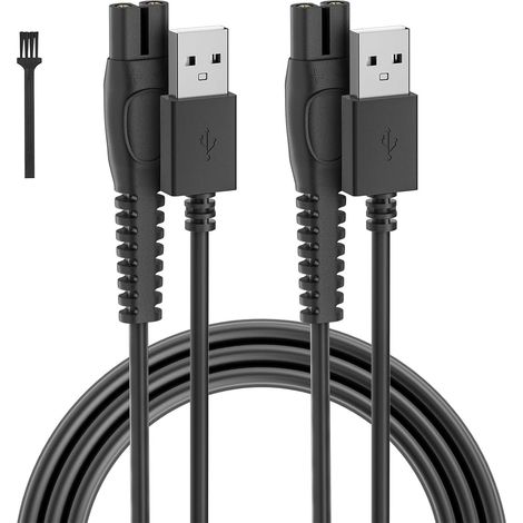 Lot de 2 Câbles de Charge 5V pour Rasoir One Blade QP2724 QP2834 QP1924 MG7910 MG5910 X3001 Câble USB 1 Mètre (1/5)