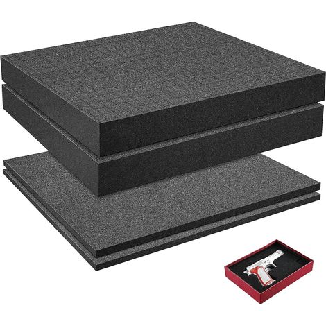 4 Pièce Mousse Predecoupee, Mousse Cube, Mousses de boîte à outils  Inserts en Mousses Polyuréthane Découpables et Façonnables, 2Pièce 400 x 300 x 50mm/2Pièce 400 x 300 x 10mm (1/5)