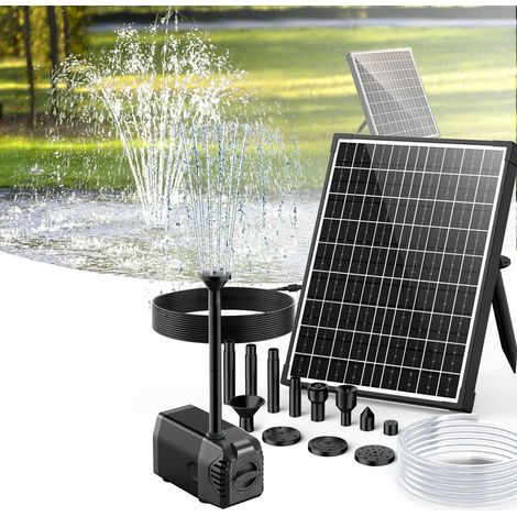 POPOSOAP Pompe solaire pour bassin 20W, 1000 L/h, pompe fontaine solaire à débit réglable, câble 5m pour bassin de jardin