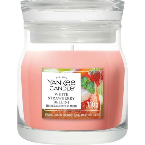 Candela White Strawberry Bellini 110g Rosa Yankee Candle