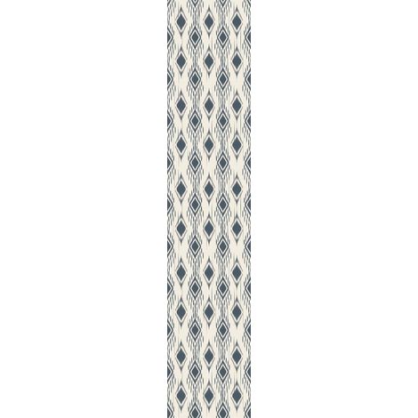 Papier Peint Intissé Pré-encollé Rouleau Wallpaper Losanges Rétro Abstraits Bleu Foncé Adhésif Décorative - 1 Roulle de H300 x L60 cm (1/4)