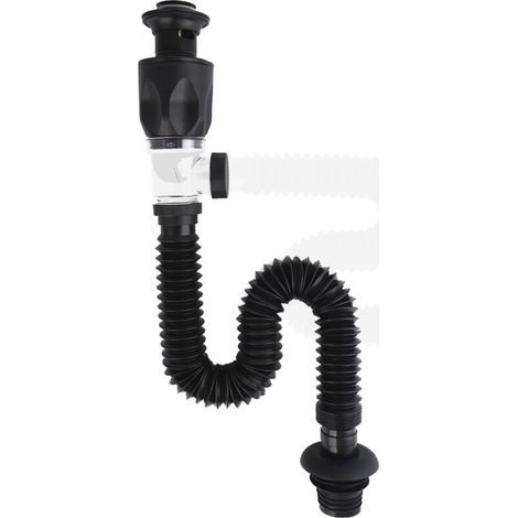 Kit de vidage d'évier, bonde de lavabo à clic standard avec raccord de 1,1/4" et tuyau d'évacuation, égouttoir universel anti-odeurs pour évier (1/5)