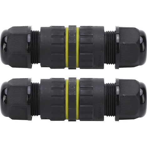 2 Stück wasserdichter, flammhemmender Steckverbinder für elektronische Außenkabel, 2-polig, IP68, M162P (3,5–7 mm)