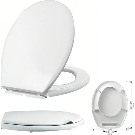 Abattant WC spécial blanc – Compatible avec la plupart des toilettes – Fixation facile – Matériau durable