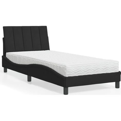 Cama con colchón Hanko terciopelo negro 90x190 cm vidaXL (1/5)