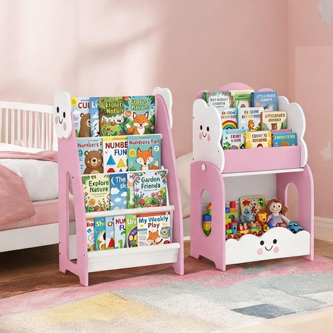 Étagère de rangement pour enfants 3-en-1 avec 4 étagères 3 en MDF (1/5)
