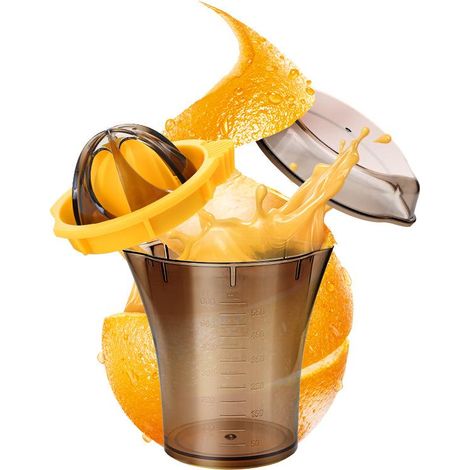 Tasse à jus manuelle portable (orange), presse-agrumes, tasse à jus d'orange (1/5)