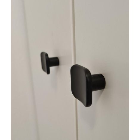 Bouton de meuble et tiroir - Poignée carrée - Noir - Style industriel moderne - Bouton de placard - Fixation meuble - Accessoire cuisine et mobilier (1/5)
