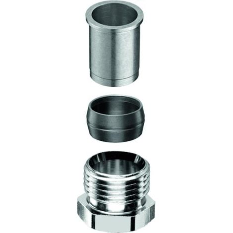 Schell Klemmringverschraubung DN 15 1/2" x d. 15mm, Mattnickel (1/3)