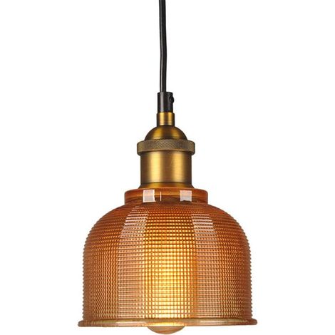 ZOLGINAH Vintage Lampe Suspension Industrielle En Verre Luminaire Suspension E27 Loft Suspension Luminaire pour Salon Chambre Restaurant Café Bar (Ambre) (1/5)