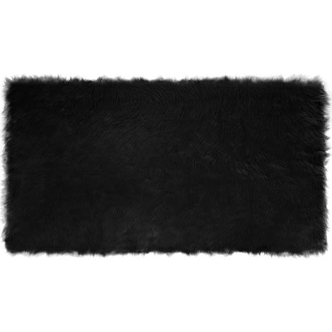 Maison Exclusive - Alfombra de de oveja sintética TAFALLA Negro 6
