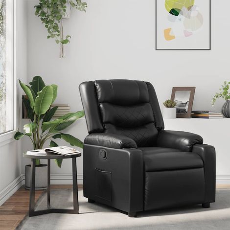 Sillón reclinable de cuero sintético negro vidaXL (1/5)