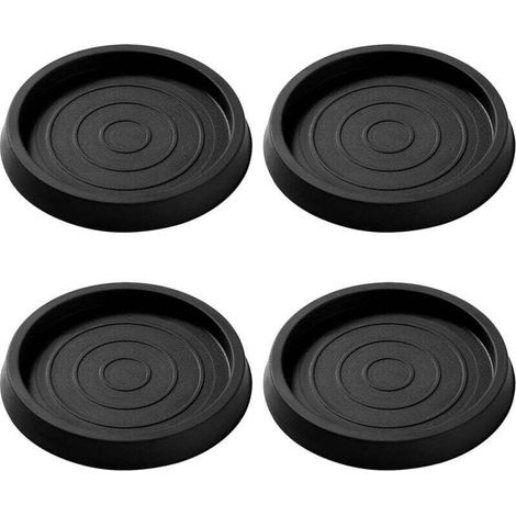 4 pezzi 6,4 cm cuscinetti in gomma antiscivolo rotondi, cuscinetti antiscivolo per ruote di divani e letti, cuscinetti in gomma per piedini, per letto, armadio, divano, sedia, tavolo, nero (1/4)
