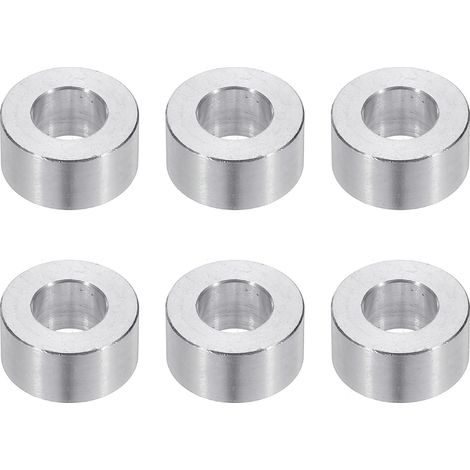 Rondelles en Aluminium M10, 6pcs Entretoise Métallique à Vis Ronde, Rondelle Plate pour Vis Tige Écrous Boulons, Bague d'Écartement en Métal 10.5mm ID x 20mm OD x 12mm Hauteur (1/5)
