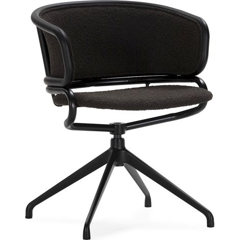 Chaise de bureau noire en tissu et métal - noir (1/2)