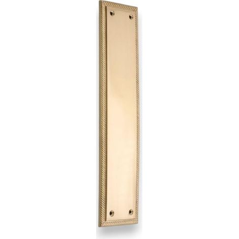 Push plate, Solid brass, Satin finish, Georgian style, For interior and exterior doors (1/5)