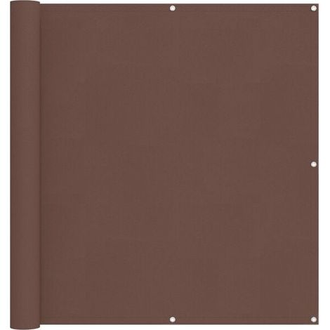 Paravent de balcon marron, 110 x 500 cm, tissu Oxford. (1/5)