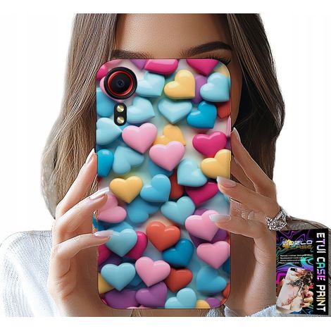 Custodia per Samsung Galaxy Xcover 5 - cuori colorati, personalizzabile (1/5)